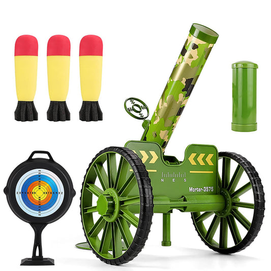 Mortar Launcher Toy Set, Push Tires Military Blaster Toys, Shooting Toy Tactical Chase Rockets Missile Gun Game For Kids Boys Girls And Adults